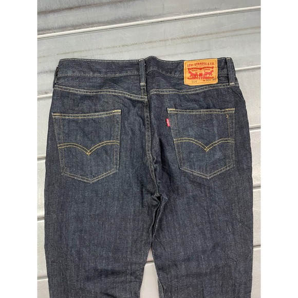 Levis 514 Straight Leg Jeans Mens 33x30 Blue Dark Wash Denim 100% Cotton - Picture 12 of 16